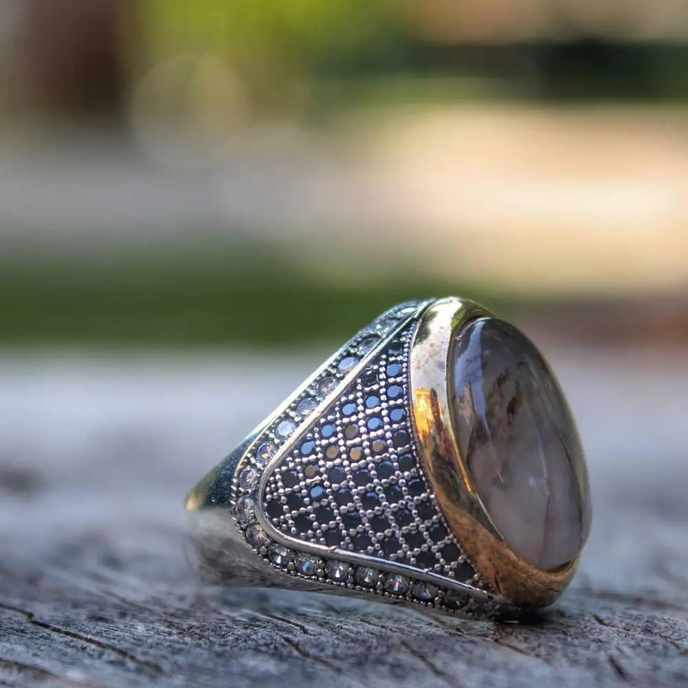 

Mens Ring 925 Sterling Silver Ring GemStone Wedding Man Rings Male Jewelry Rings For Men Rings for Women Men`s Rings Men Jewelry