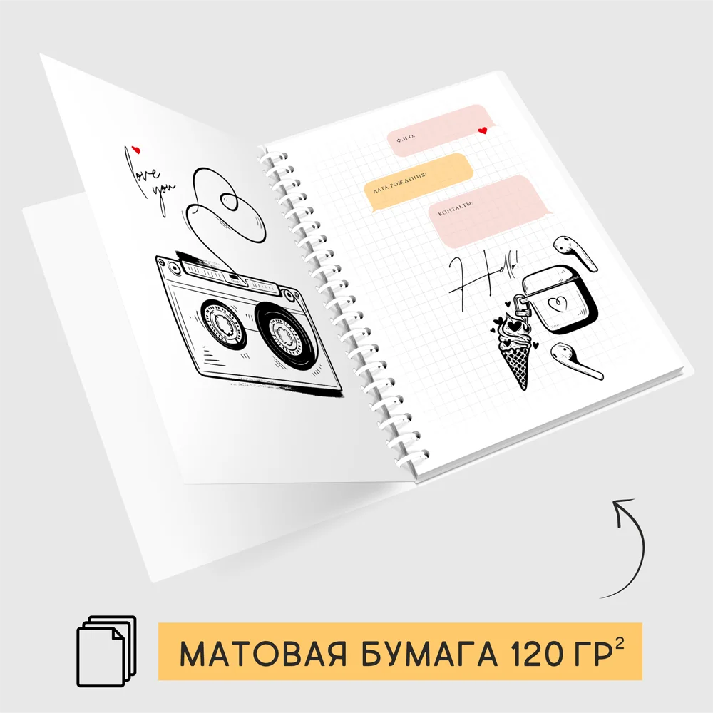 Планер блокнот на пружине &quotЛюблю себя&quot А5 (21*15 см) 156 страницы недатированный