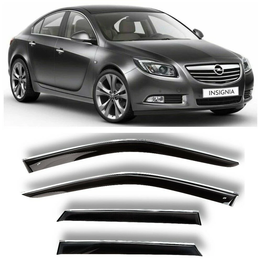 Дефлекторы окон хром полоска молдинг Cobra Tuning O10908CR на авто Opel Insignia l 2008 2016 ветровики