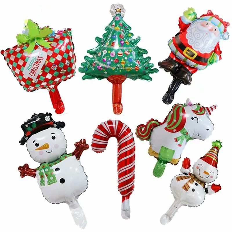 

Mini Christmas Aluminum Film Balloons Christmas Tree Elk Inflatable Balloon Birthday Holiday Party Decor Kids Air Globos Toys