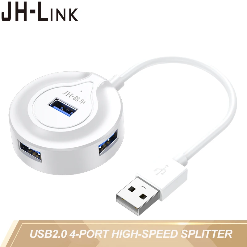 

JH-LINK USB 2.0 high-speed 4-port HUB Hub Docking Station Laptop Desktop Computer One-Four Multi-interface Extension Converter