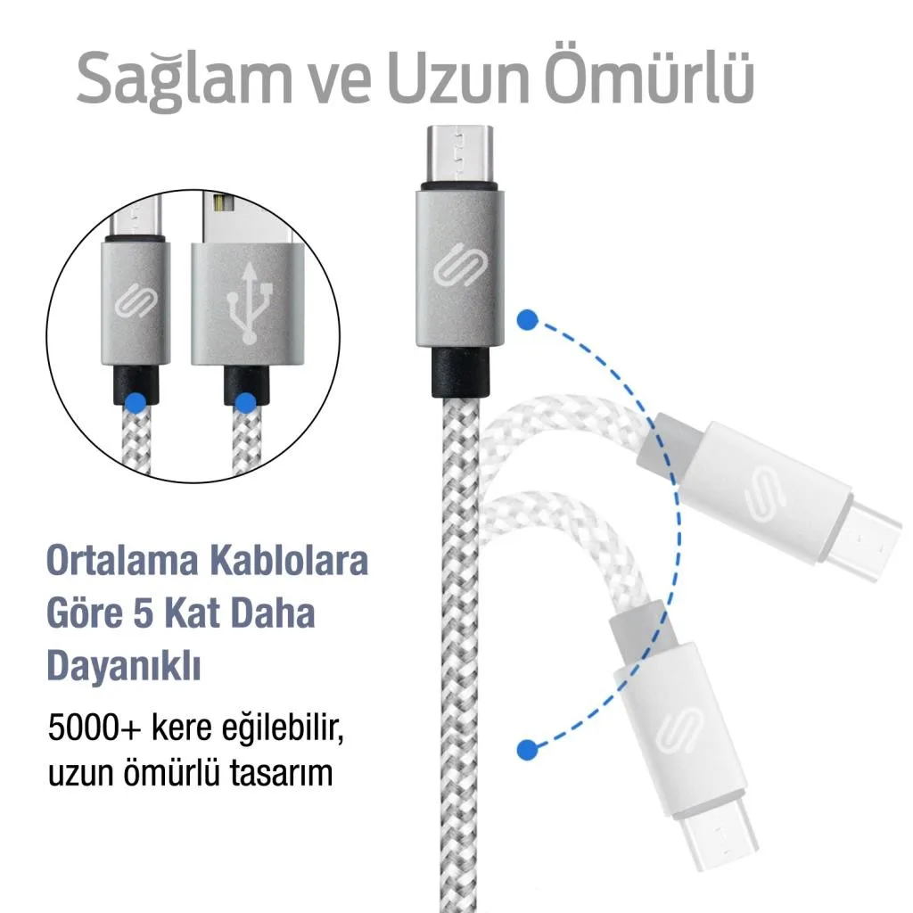 QWERTS Micro USB кабель 2 упаковки (6/10 футов) нейлоновый плетеный для быстрой зарядки