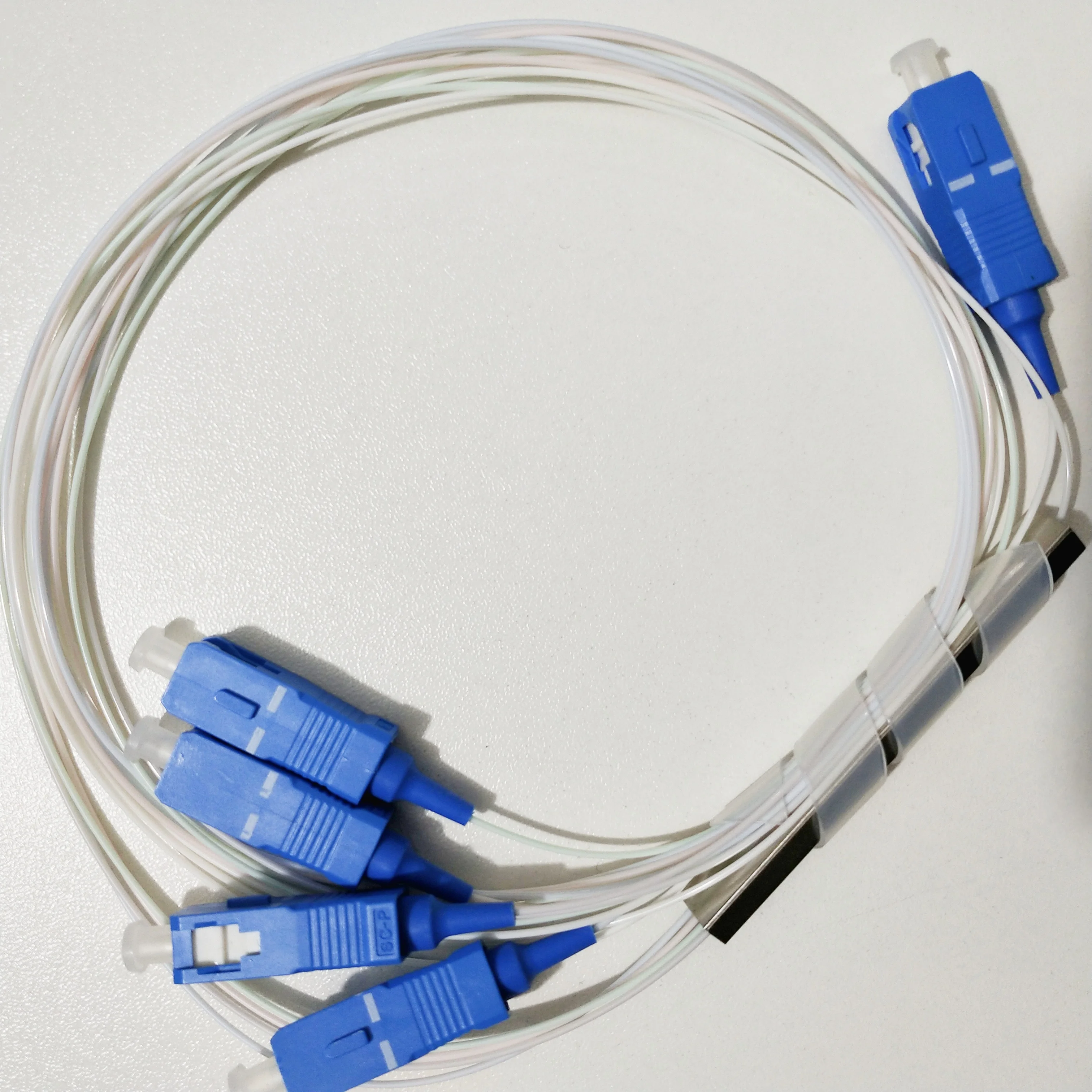 10 шт./лот SC/UPC Волоконно оптический ПЛК сплиттер SC 1X4 мини стальная трубка Тип 1x4 0 9