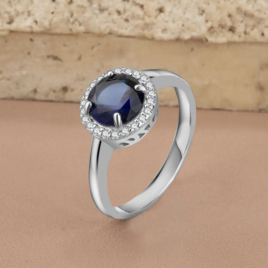 

Женское кольцо из циркония с гравировкой из стерлингового серебра 925 пробы с фиолетовым камнем, модное турецкое высококачественное ювелирн...
