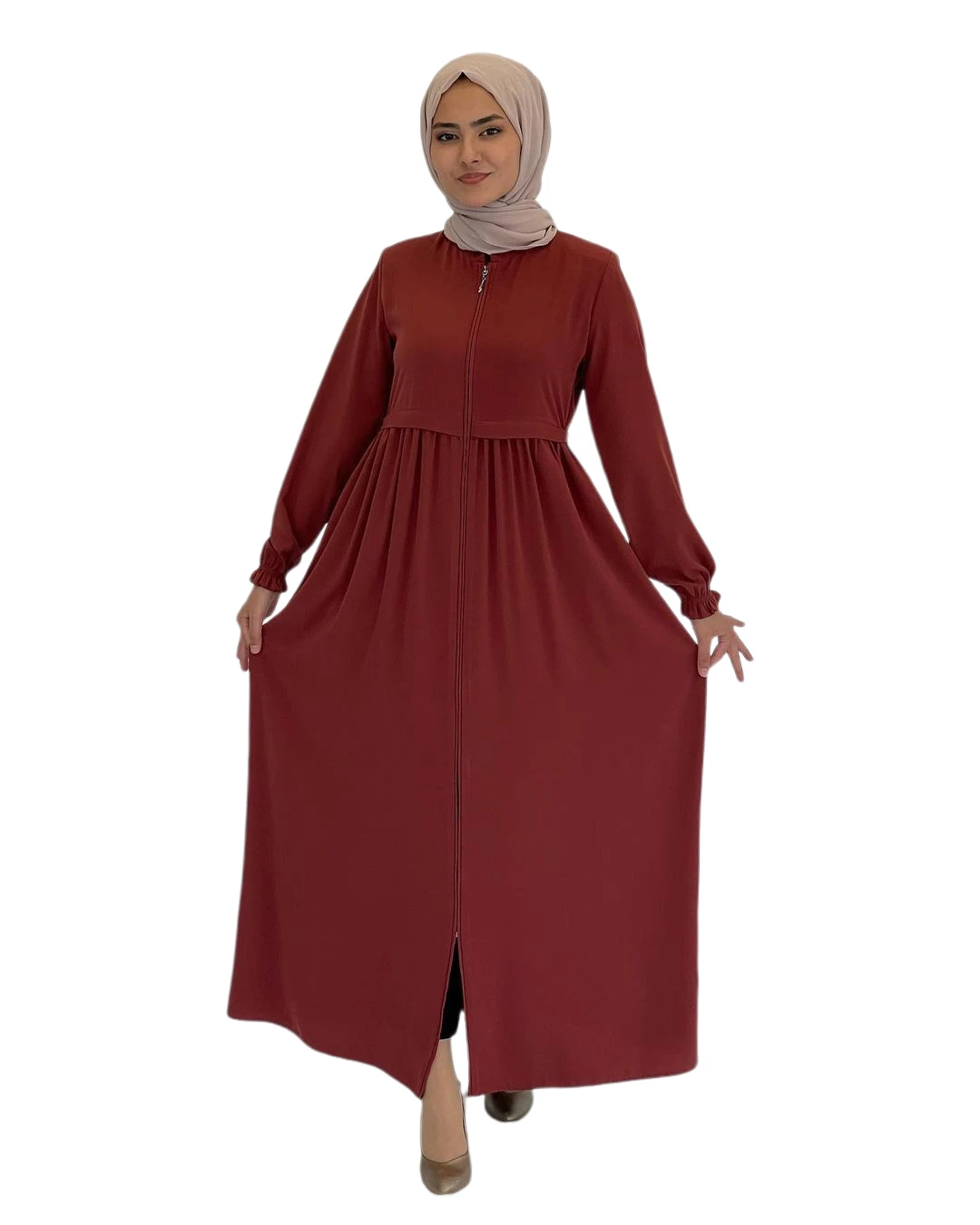 Muslim Abaya Islamic Hijab Fashion Clothing Sweatproof Soft Crepe Fabric Articulated Robalı