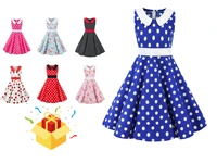 summer girls dress vestidos longue de verano robe casual vintage fille kids bow children floral strawberry flower polka dot
