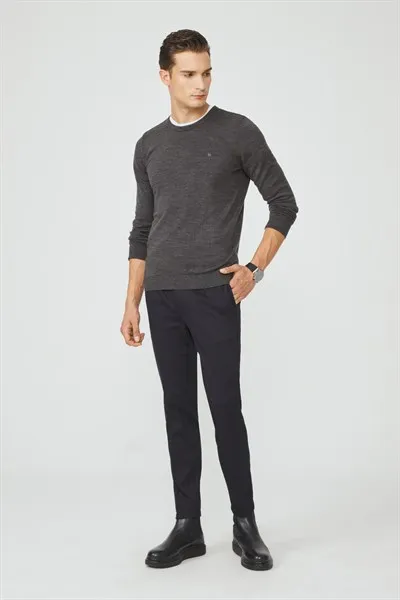 

Crew neck Sweater pullover winter spring autumn wear long arm 100% Acrylic Knit Fabric