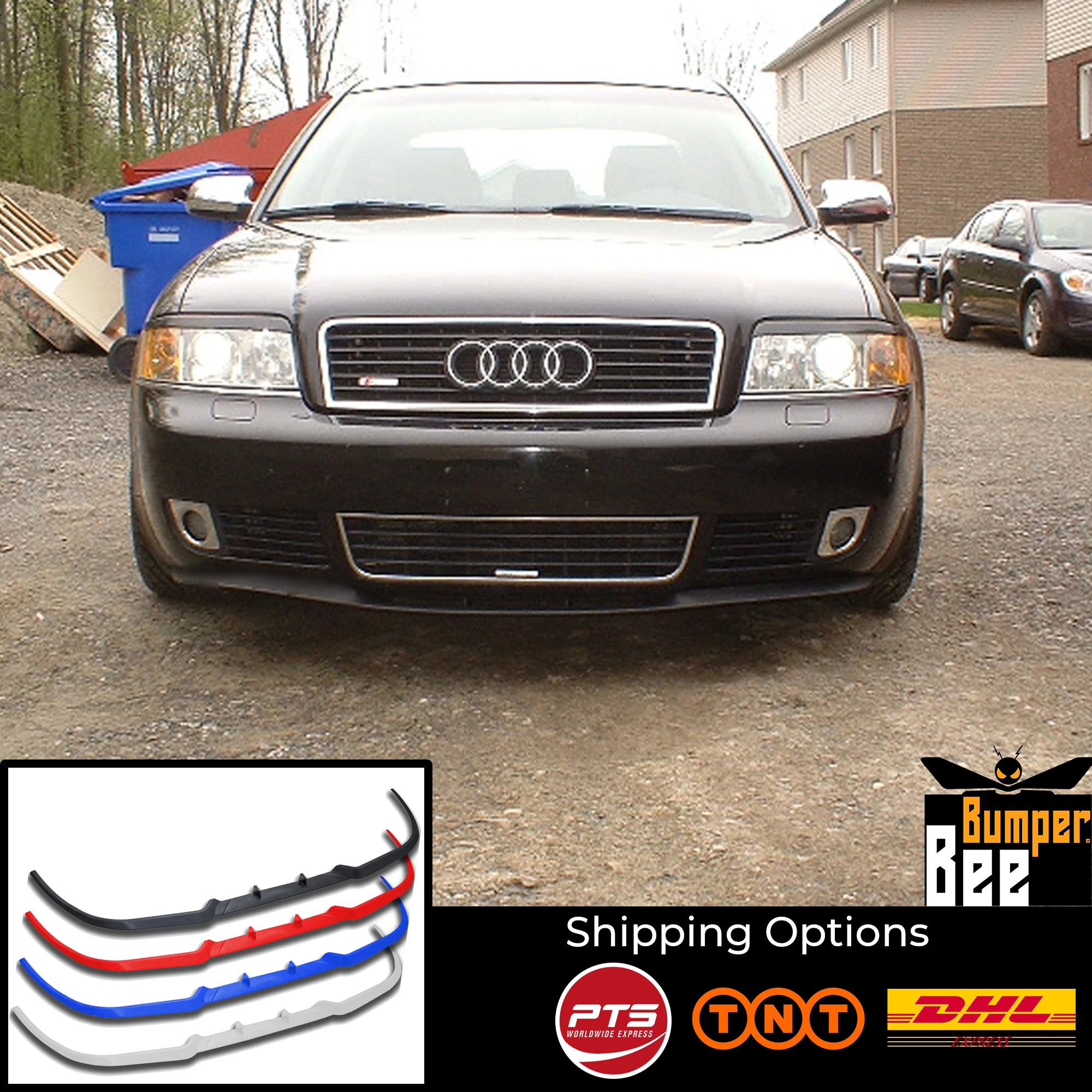 

For AUDI A6 / S6 / RS6 C5 CUPRA R FRONT SPOILER BUMPER LIP Euro Spoiler Lip Universal 3 pcs Body Kit