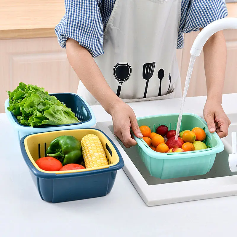 2 в 1 многофункциональная корзина для хранения овощей и фруктов закрытый сеткой