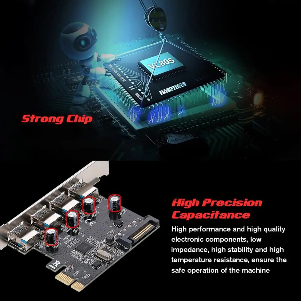 Плата расширения Superspeed с 4 портами USB3.0 PCI E экспресс адаптер для настольного