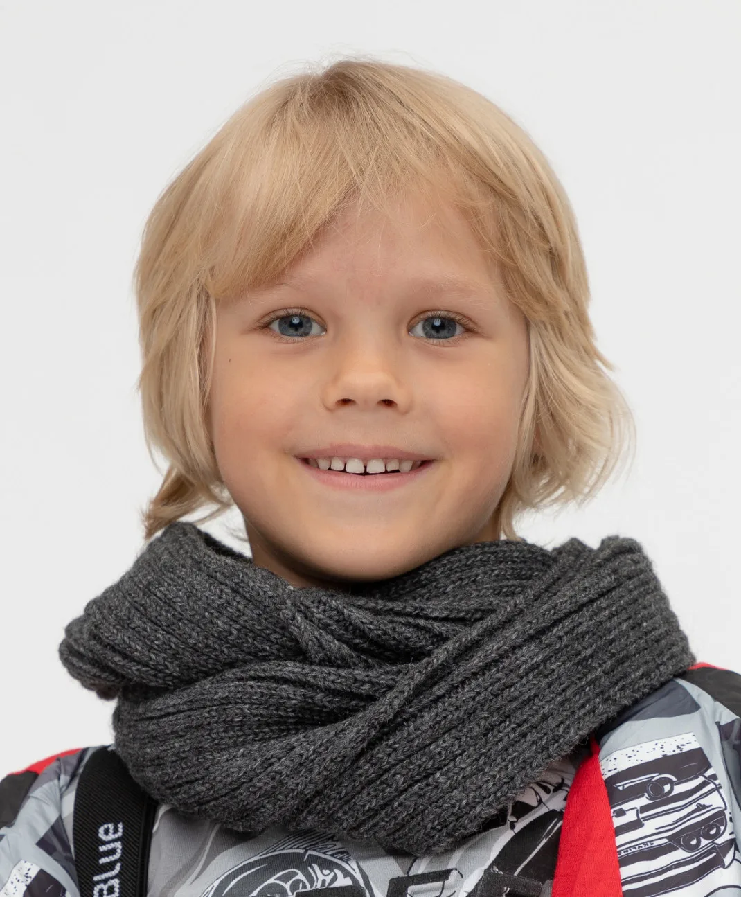 Шарф-снуд вязаный серый Button Blue | Scarf