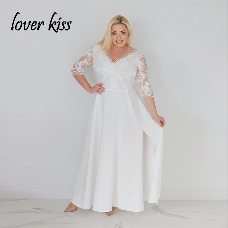 

Женское свадебное платье в стиле бохо Loverkiss, Пляжное Платье с кружевным лифом и V-образным вырезом, индивидуальный пошив
