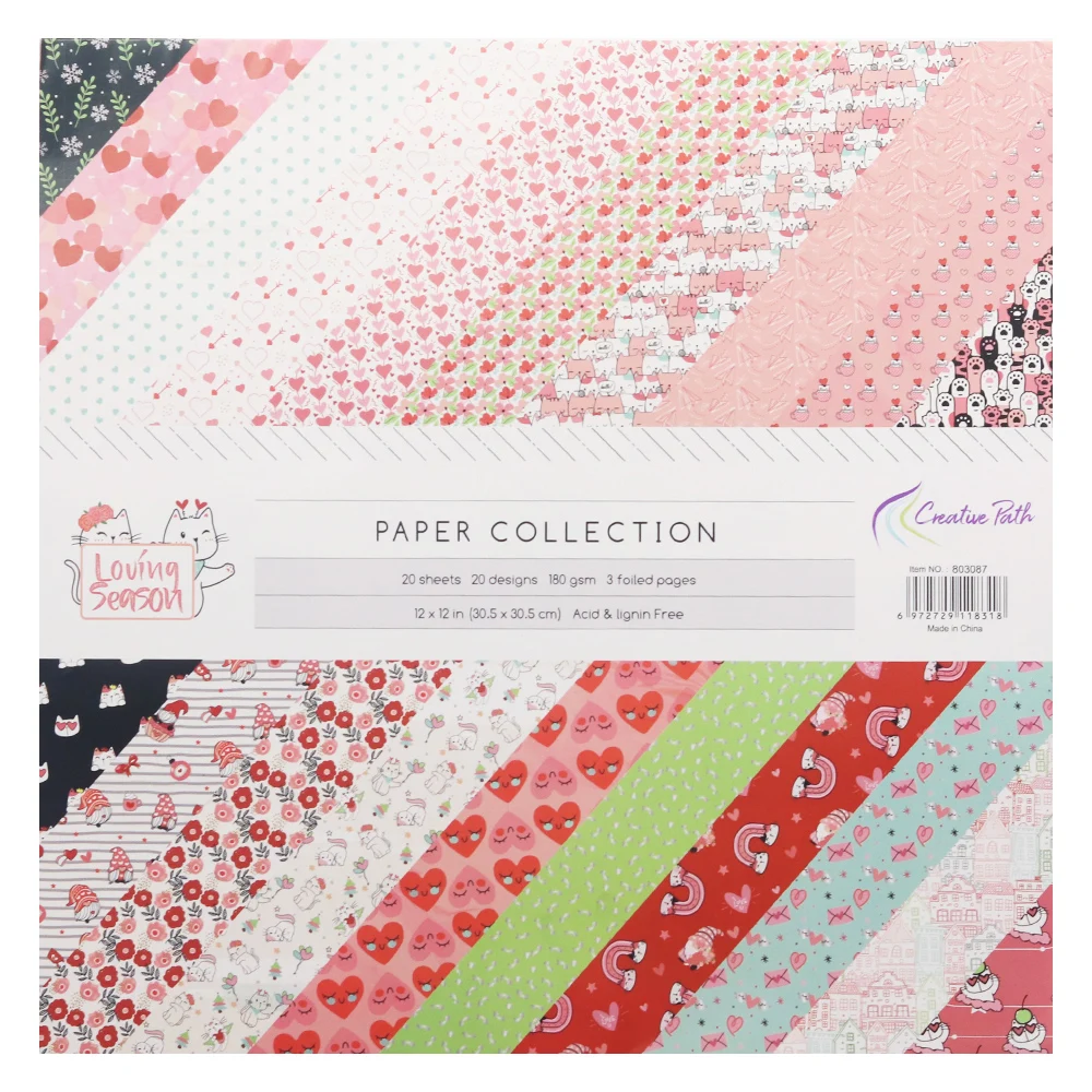 

Creative Path 12 Inch Scrapbooking Paper 20 Sheet Craft Background Decorative Pattern Xmas Designer Pack DIY 305x305mm Acid Free