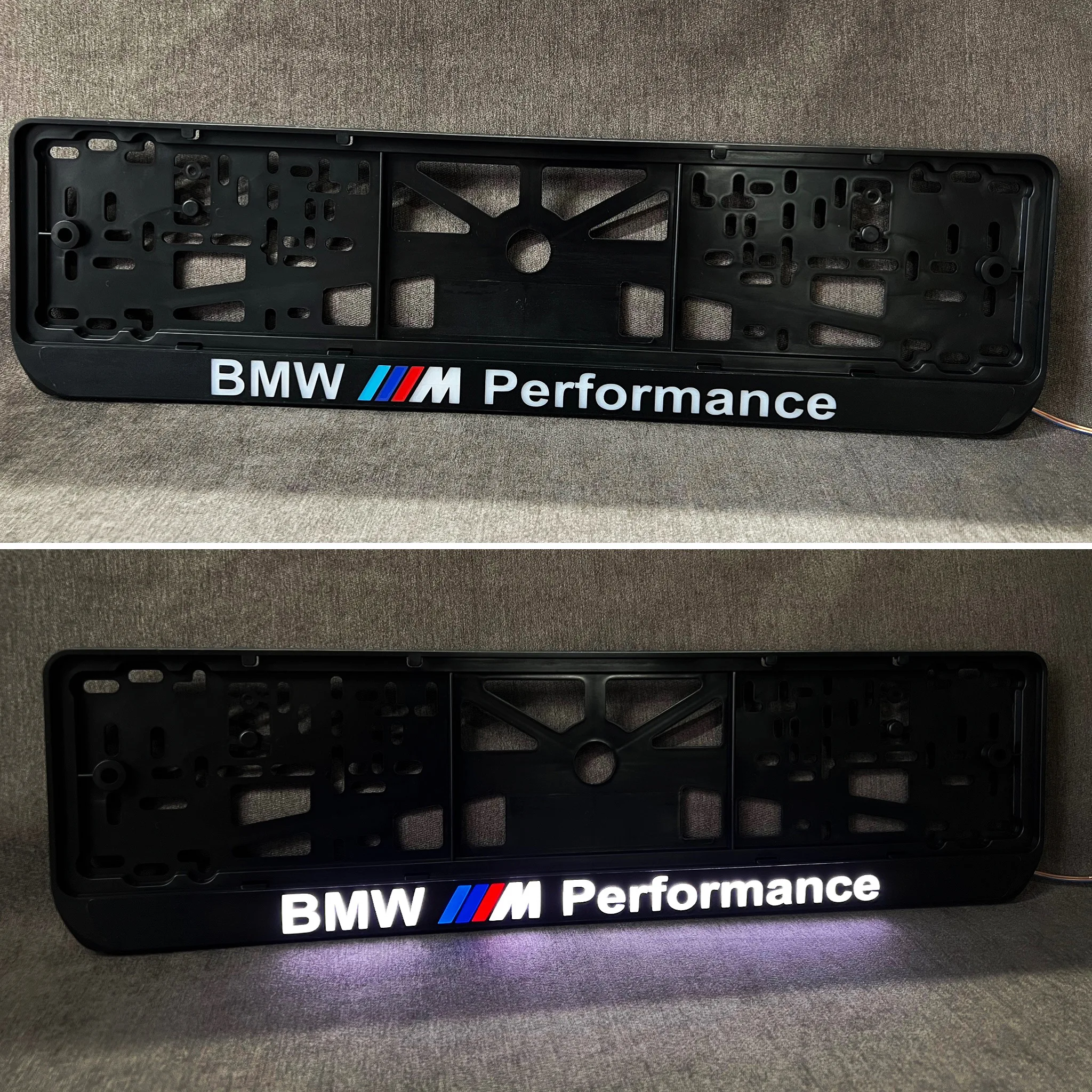 1шт. LED рамка номера номерная авто с подсветкой логотипа номерные рамки BMW Performance. |