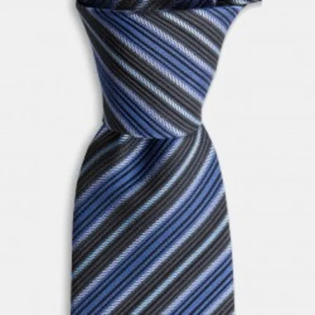 

Blue Gray black striped silk tie 67825779
