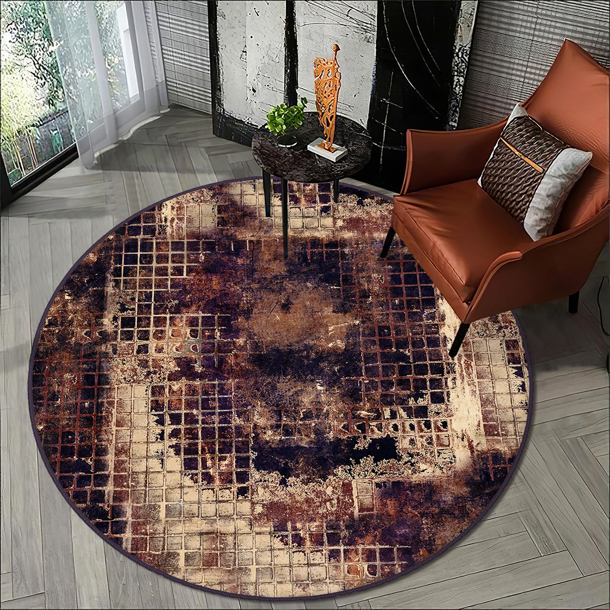

Brown living room carpet kitchen round carpet room carpet checkered sand color anti allergic high quality Free Shipping carpet