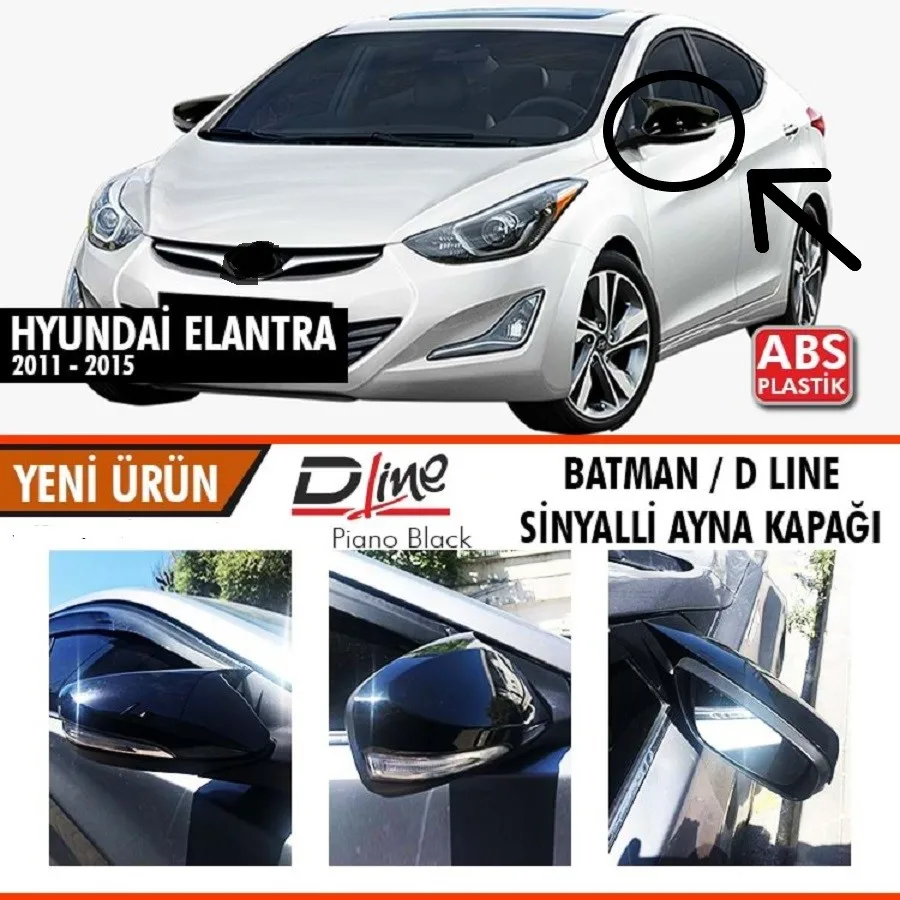 

2pcs Rearview Carbon Black For HYUNDAİ ELANTRA WITH SIGNAL Accessories mirror case Bat Mirror Cover Piano Black 2011-2015 GTI