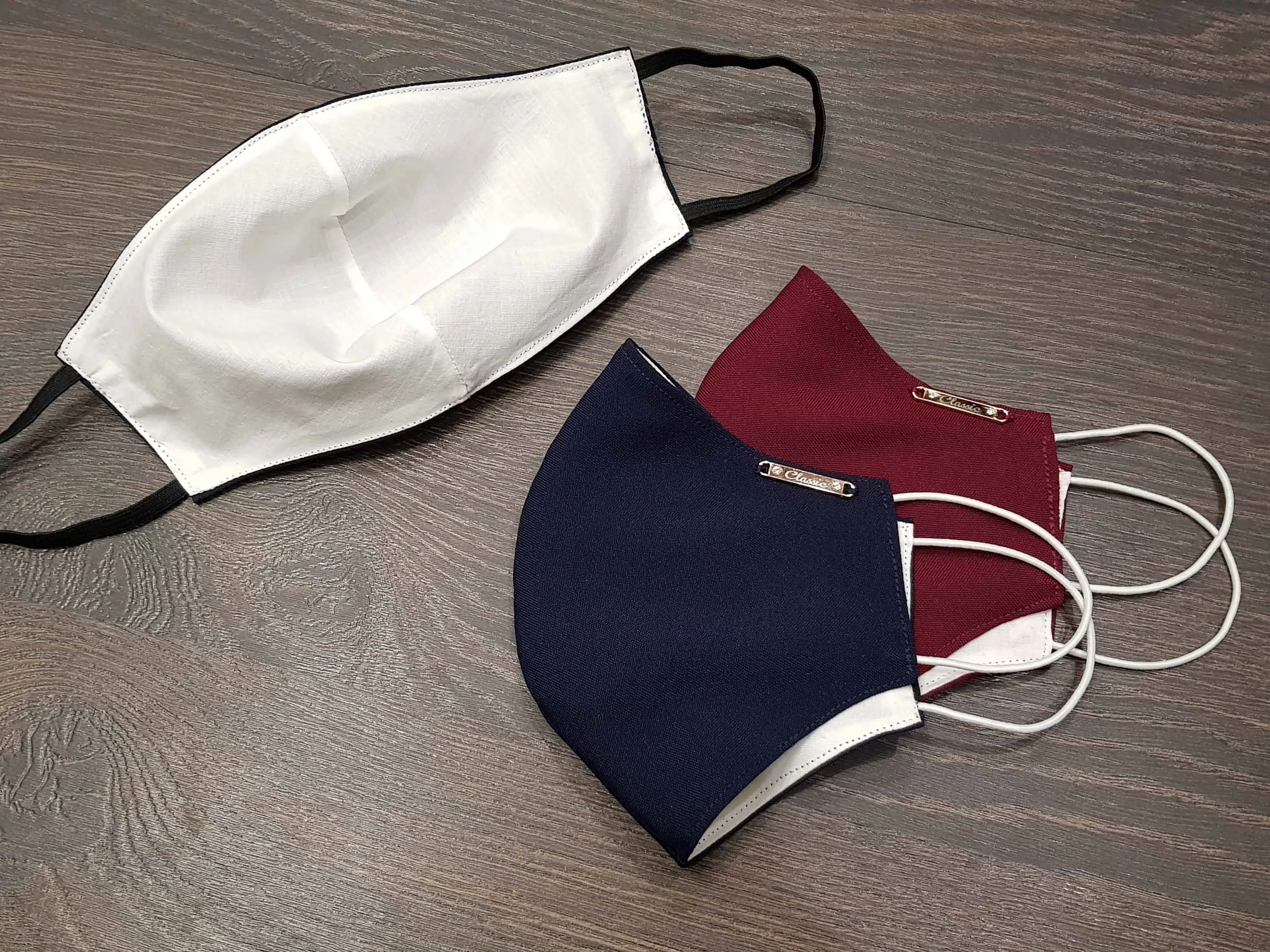 Тёмно-синяя защитная 2-х слойная маска для лица из хлопка многоразовая. Защита от