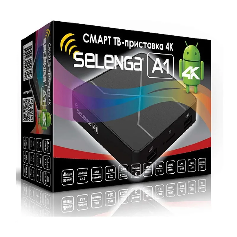 СМАРТ-ТВ андройд приставка 4К SELENGA A1 smart-tv wifi медиаплеер android iptv | Электроника