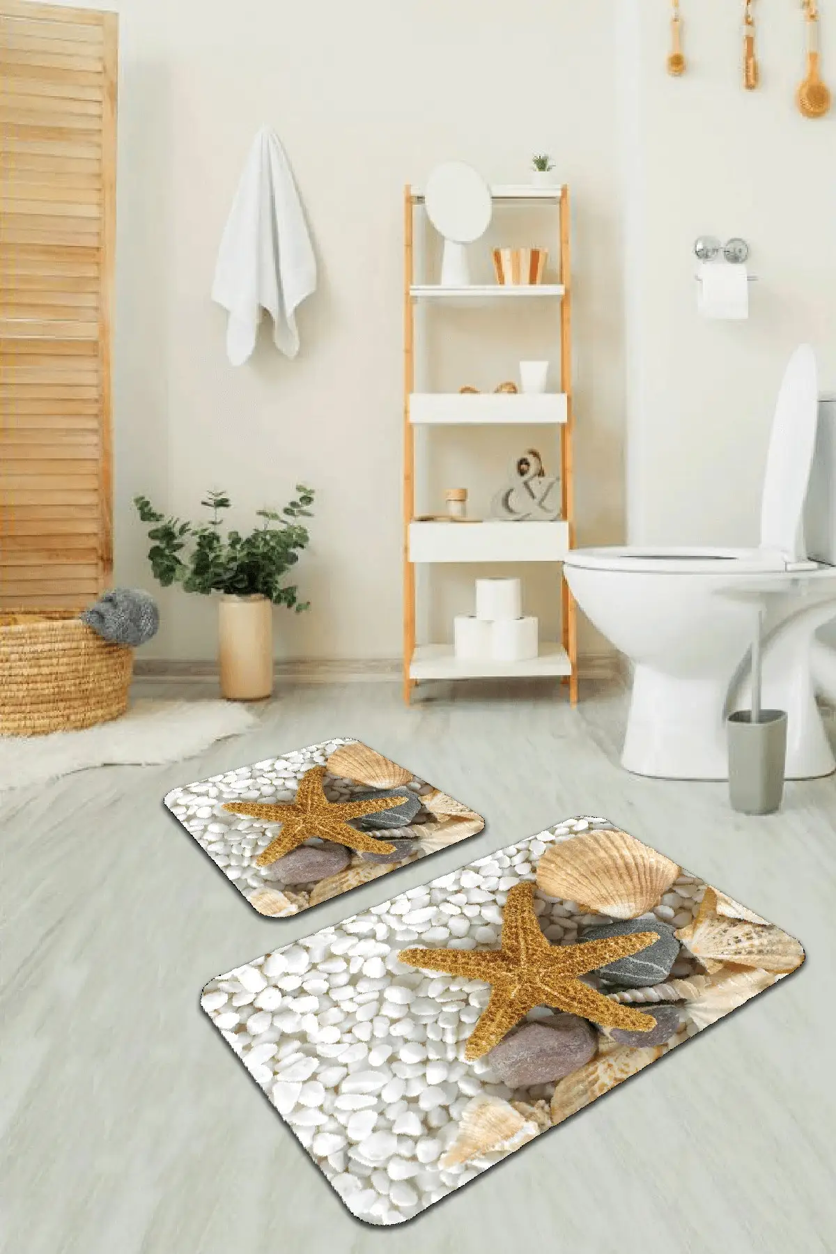 

Dijital Banyo Halısı Klozet Takımı 2'li Paspas Seti Bs209 60x90cm + 60x60cm