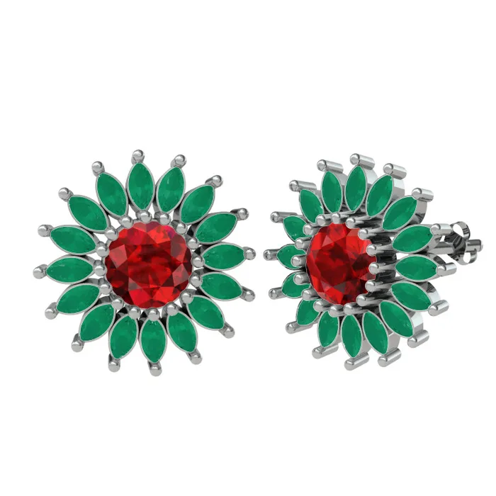 

Love of Garnet earrings silver with gold plated and rose gold plated options with 16 stone options