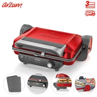 arzum panini granite grill and sandwich maker electrical sandwich maker breakfast machine household baking toaster with floating hinge system granite effect removable plates vertical storage thermostat light