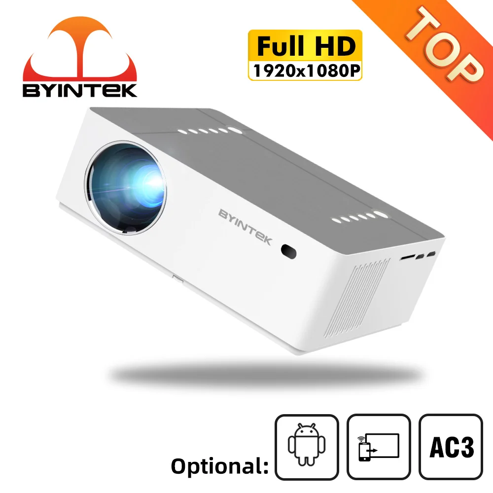 

Проектор BYINTEK K20, Full HD 4K 3D, 1920x1080p, Android, Wi-Fi, светодиодный видео, для домашнего кинотеатра, для смартфонов, кинотеатров