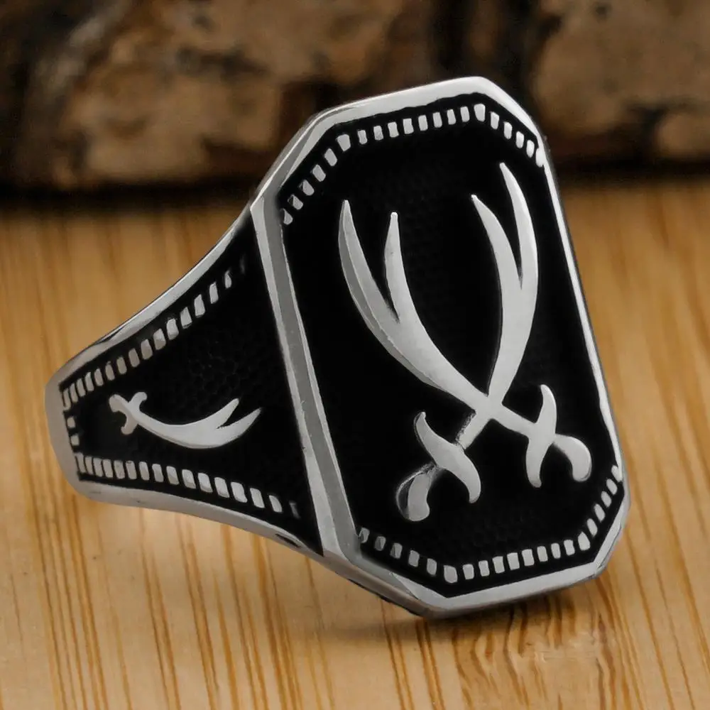 

Elegant Design 925 Sterling Silver Hz Ali Zulfikar Sword Men's Ring Warrior Business Jewelery Gift For Him Accessory