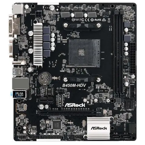 Материнская плата ПК ASRock B450M-HDV | Компьютеры и офис