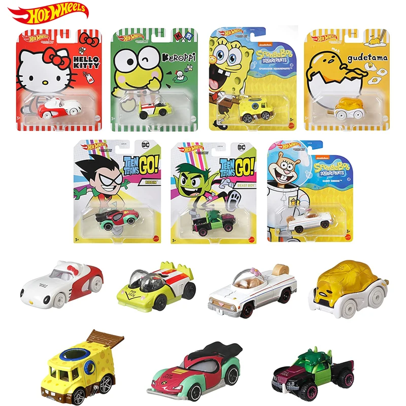 

Металлический чехол с изображением героев мультфильма Hot Wheels, подарки для детей, игрушка для детей, литая Губка Боб-подростковые Титаны GO-hello...