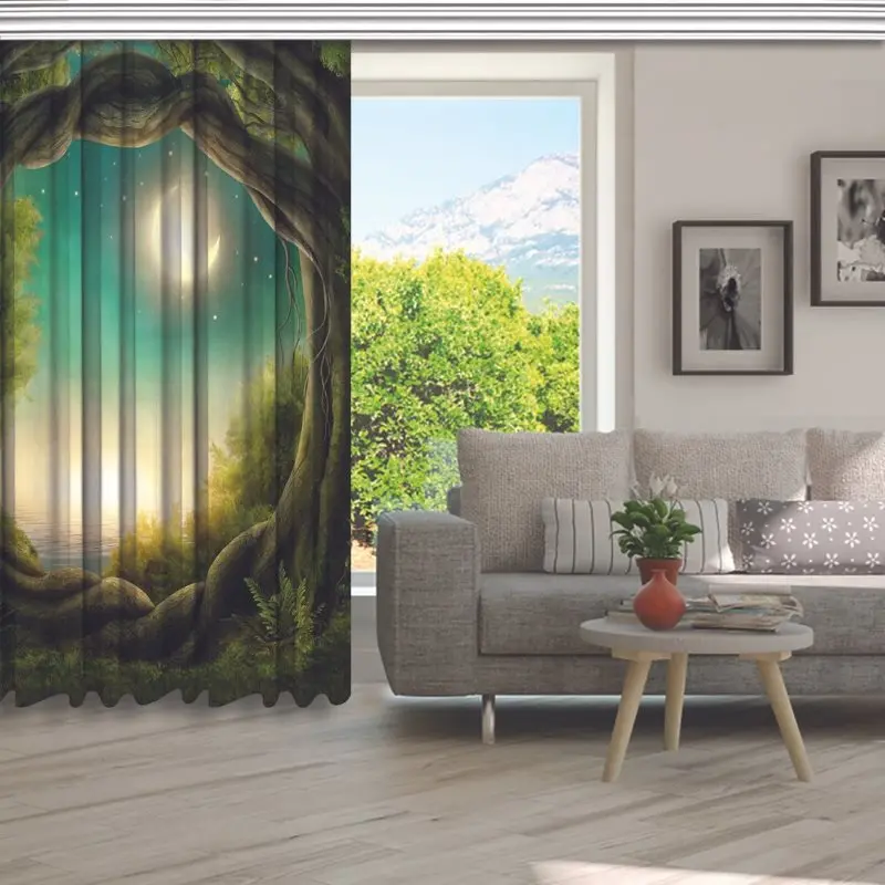 Занавеска Новая Луна звезды летнее небо отражение лунного света на море вид из