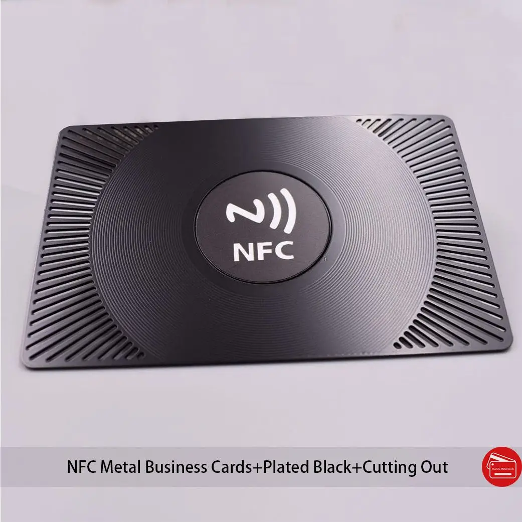 

NFC Metal Business Cards Custom Shape Screen Printing Logo With Round/Square NFC Sticker