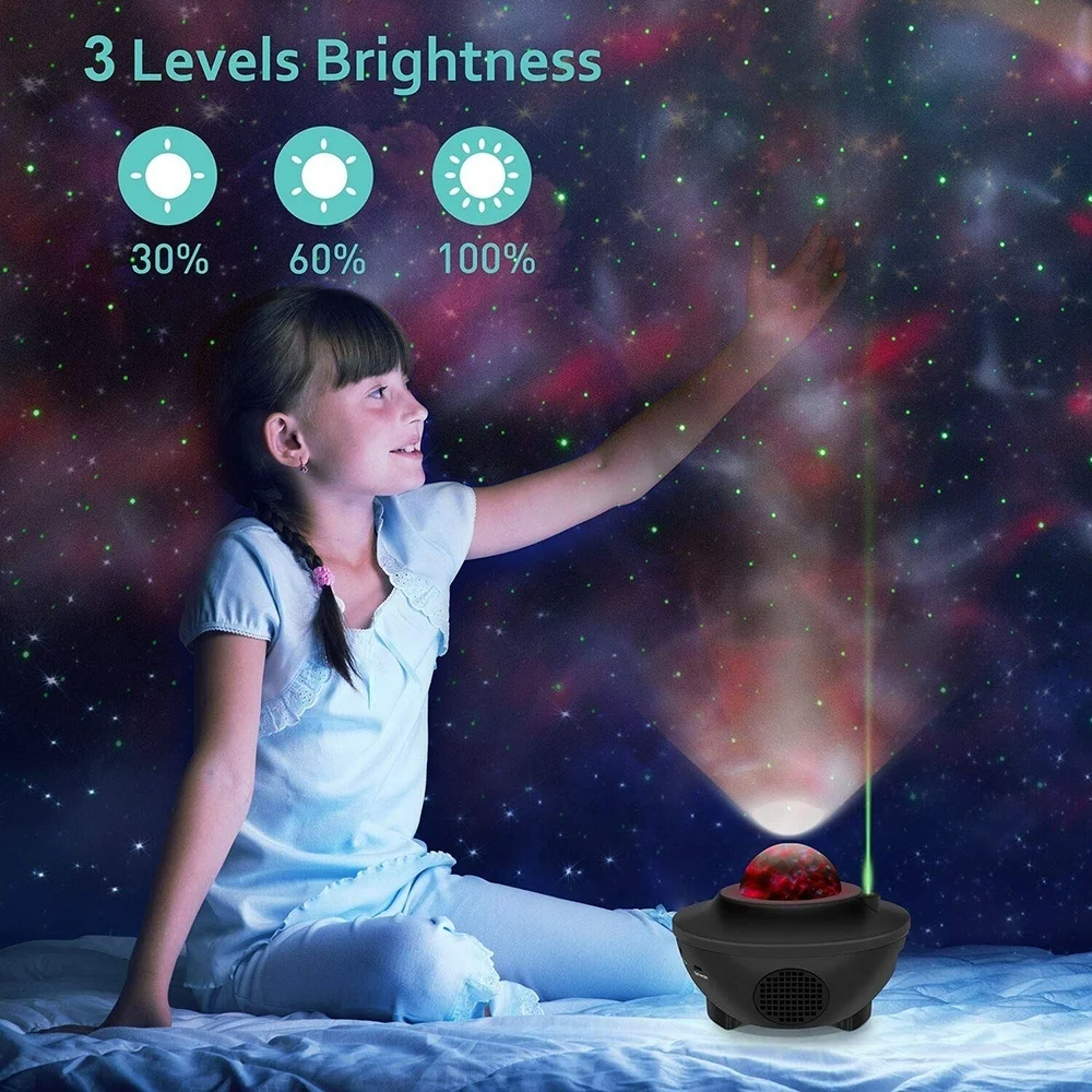 Birthday Gift Party Starry Projector Galaxy Night Light with Ocean Wave Music Speaker Nebula Cloud Ceiling Lamp for Decoration enlarge