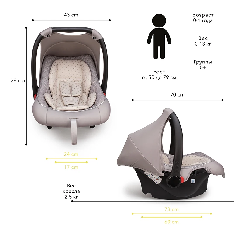 Детское Автокресло/Автолюлька (люлька–переноска) Happy Baby &quotSKYLER V2&quot от 0 – 12 мес.
