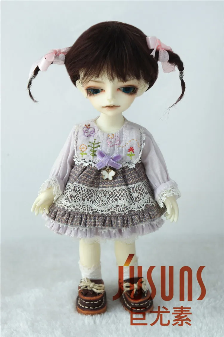 4-5inch M7 JD540 1/12 1/8 милые BJD мохеровые парики короткие размер 3-4 дюймов 4-5 дюймов 5-6 дюймов парик модные аксессуары две косы кукольные волосы - Цвет: 4-5inch M7