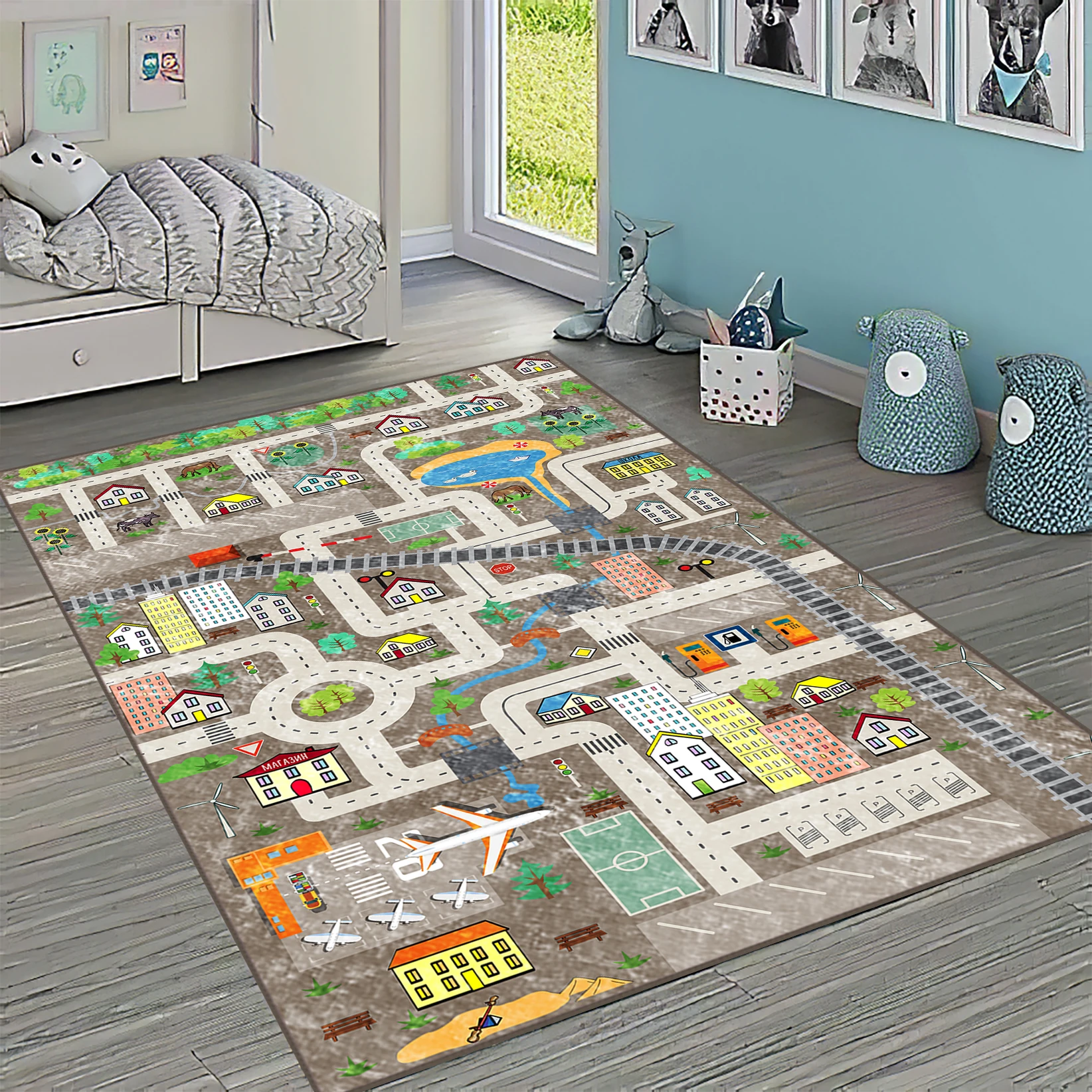Дорожный узор детские коврики для детской комнаты коврик обучающее городское