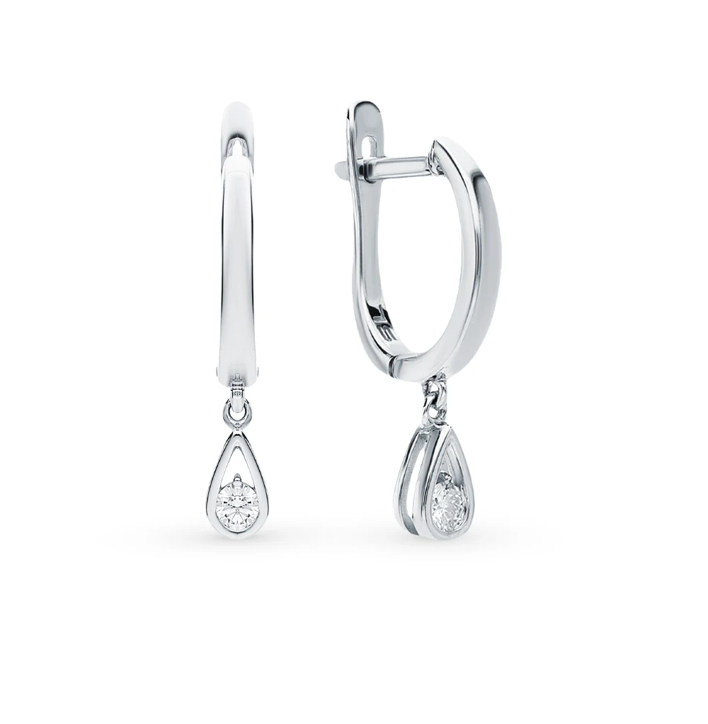 Золотые серьги с бриллиантами SUNLIGHT проба 585|Серьги-клипсы| |