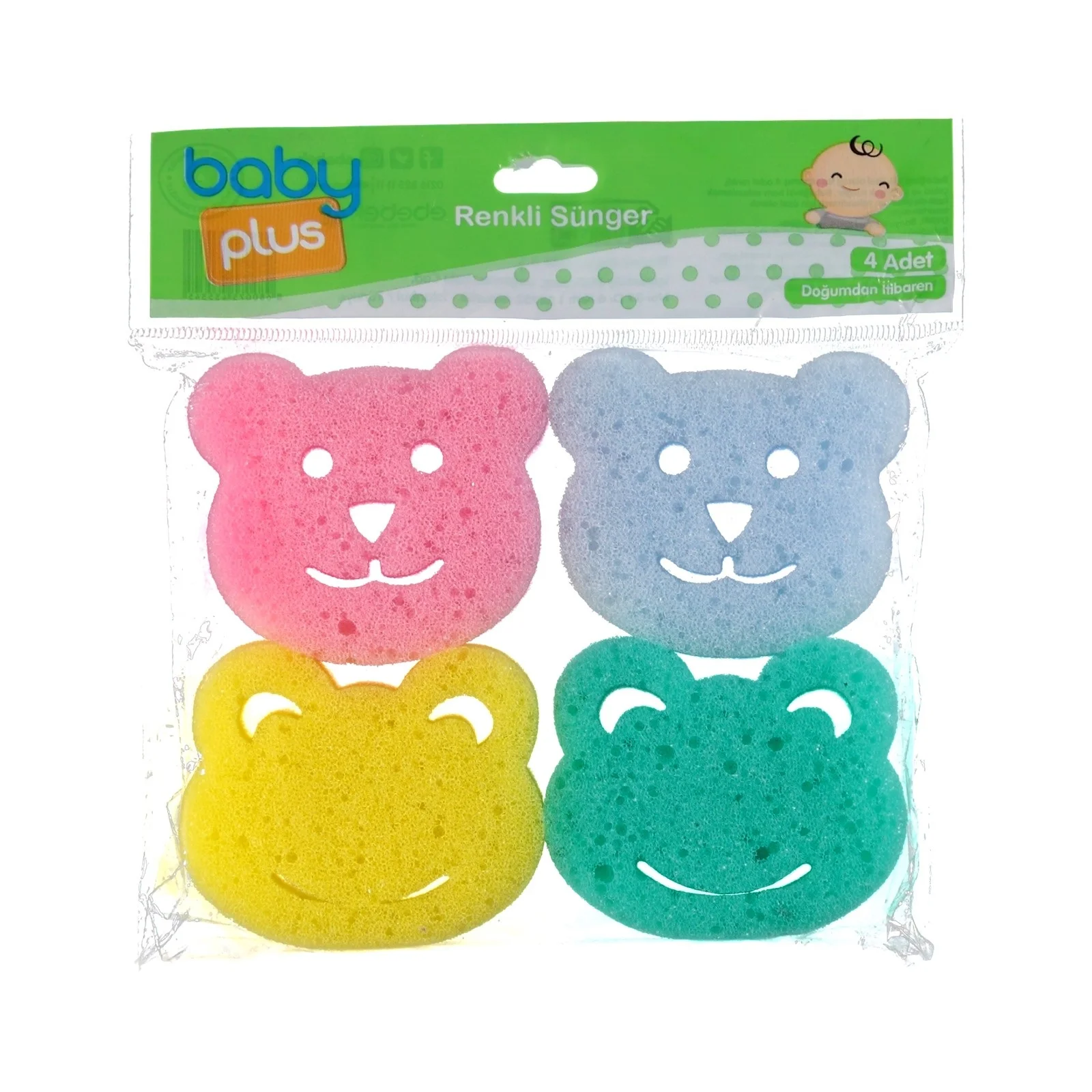 Ebebek baby plus детская губка для ванны 4 шт.|Щетки ванны| |