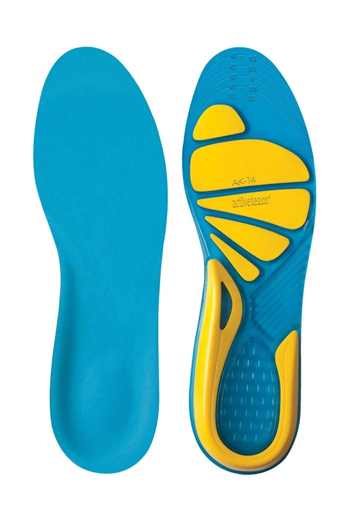 Gel Activ Work Insoles Men - Women Orthopedic Feet Soles Pad For Non-Leather Casual Flat Shoes Sneaker Boots Comfort Non-Slip