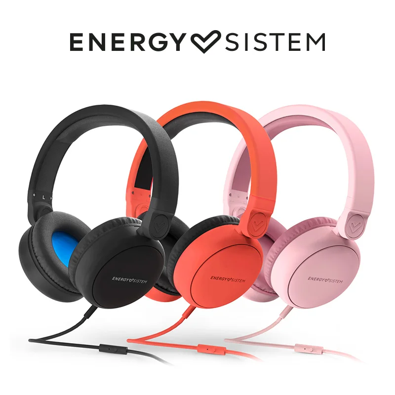 Energy Sistem Headphones Style 1 Talk Auriculares Over-Ear 180º Plegable cable extraíble Audio-In NO Bluetooth Rosa Negro Rojo