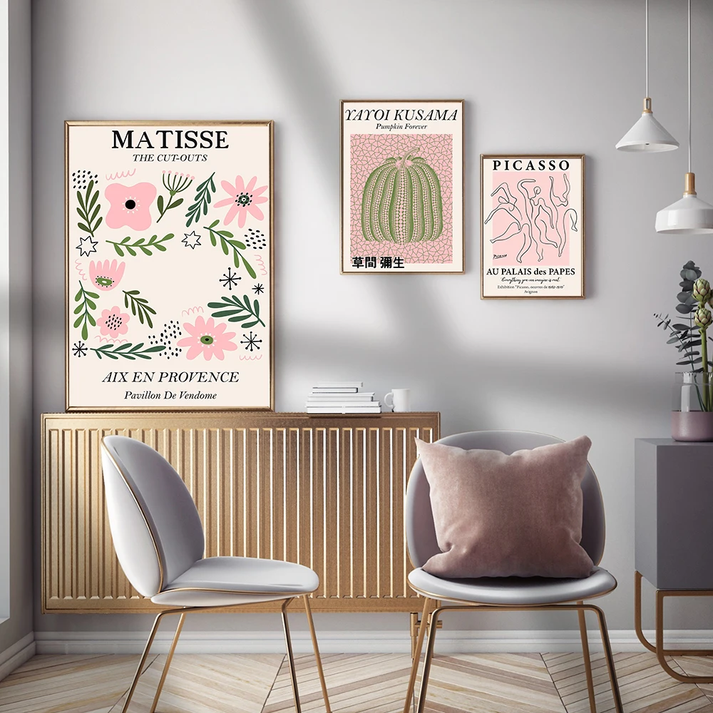 

Matisse Cutout Poster Picasso Canvas Painting Abstract Fashion Art Print Yayoi Kusama Wall Picture For Living Room Home Decor