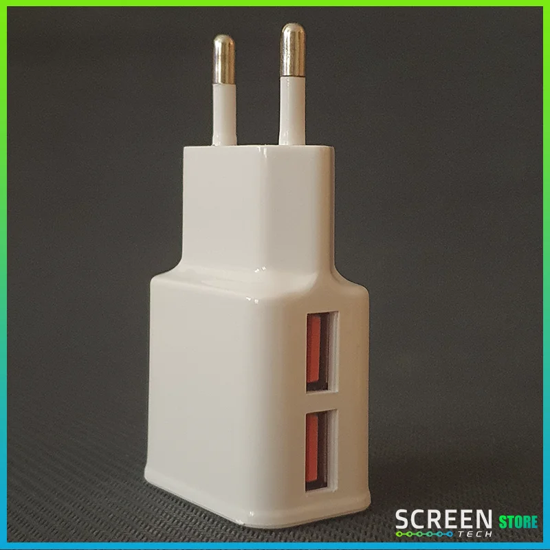 Сетевое зарядное устройство 2xUSB Type-A 2.4A зарядка для android смартфонов зеленый