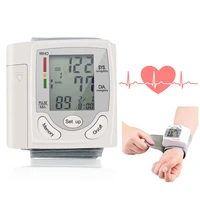 automatic digital lcd display wrist blood pressure monitor heart beat rate pulse meter measure tonometer sphygmomanometer white