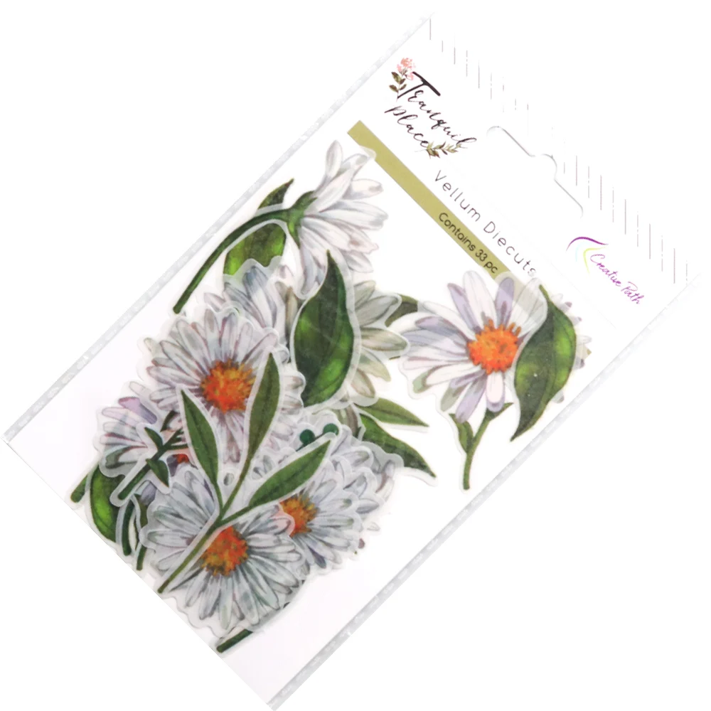 Kreative Blumen- und Blätter-Stanzformen aus Pergamentpapier für Scrapbooking, Junk Journaling, handgemachte Papierstanzformen, Ephemera für Kartenherstellung und Planer. – Detail 9