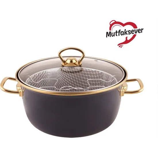 

Retro Enamel 22 cm Frying Pot Anthracite