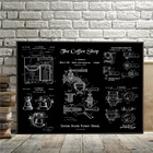 Запатентованный холст для кофе, Постер бариста, подарок, декор для кофейни, принты для кофе, подарки для влюбленных, винтажная художественная живопись, Настенная картина