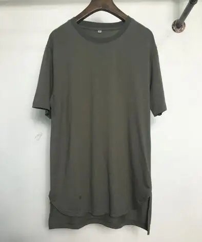 Kanye West удлиненная футболка мужская летняя с изогнутым подолом В Стиле Хип-Хоп