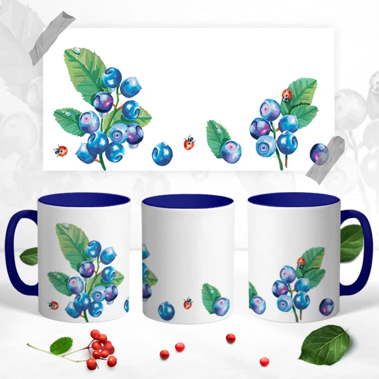 Керамическая кружка &quotЧерника&quot 330 мл 1 шт.