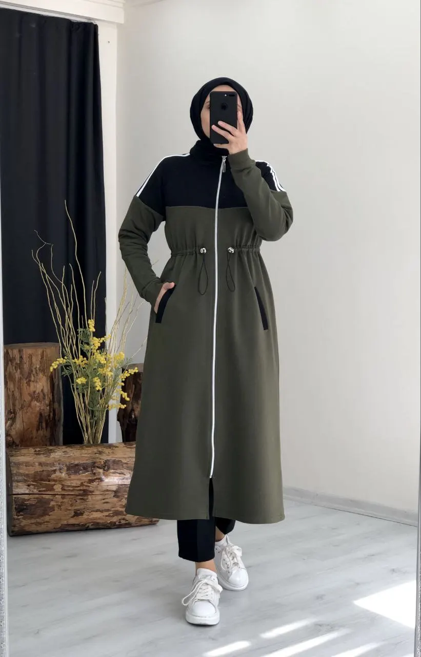 New Season Women Islamic Clothing Jacket Sportswear Abaya Kaftan Tunic Dubai Arab Muslim Islamic Fashion English Quality