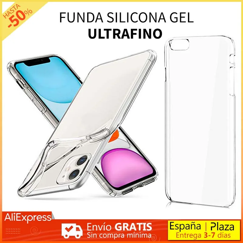 Silicone case Compatible with iPhone 6 / 6s 7/8 Plus Xs Max XR 11/12 mini Pro Max 6.1 6.7 Transparent Ultrathin Gel Case